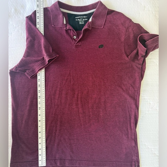 EUC Banana Republic Berry🍓Sorbet Polo Shirt XL Maroon Birdseye Cotton - Picture 7 of 9